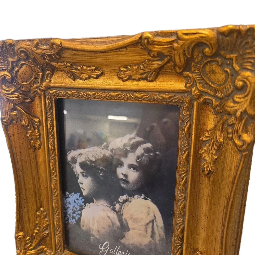Gold Tone Thick Victorian Style Picture Frame 5x7